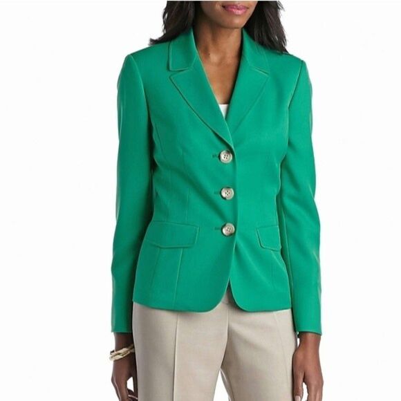 New! LE SUIT Women's Colorblock 2-Piece Jacket & Pant Suit Pantsuit Size 14 - Picture 4 of 5